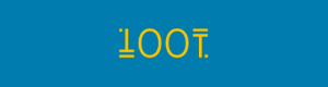 Минималистичные графические цифры 100 и буква «Т» жёлтого цвета на синем фоне означают название кредитора 100tenge kz