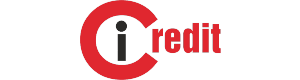 Черная латинская буква i находится в красной первой букве названия конторы icredit
